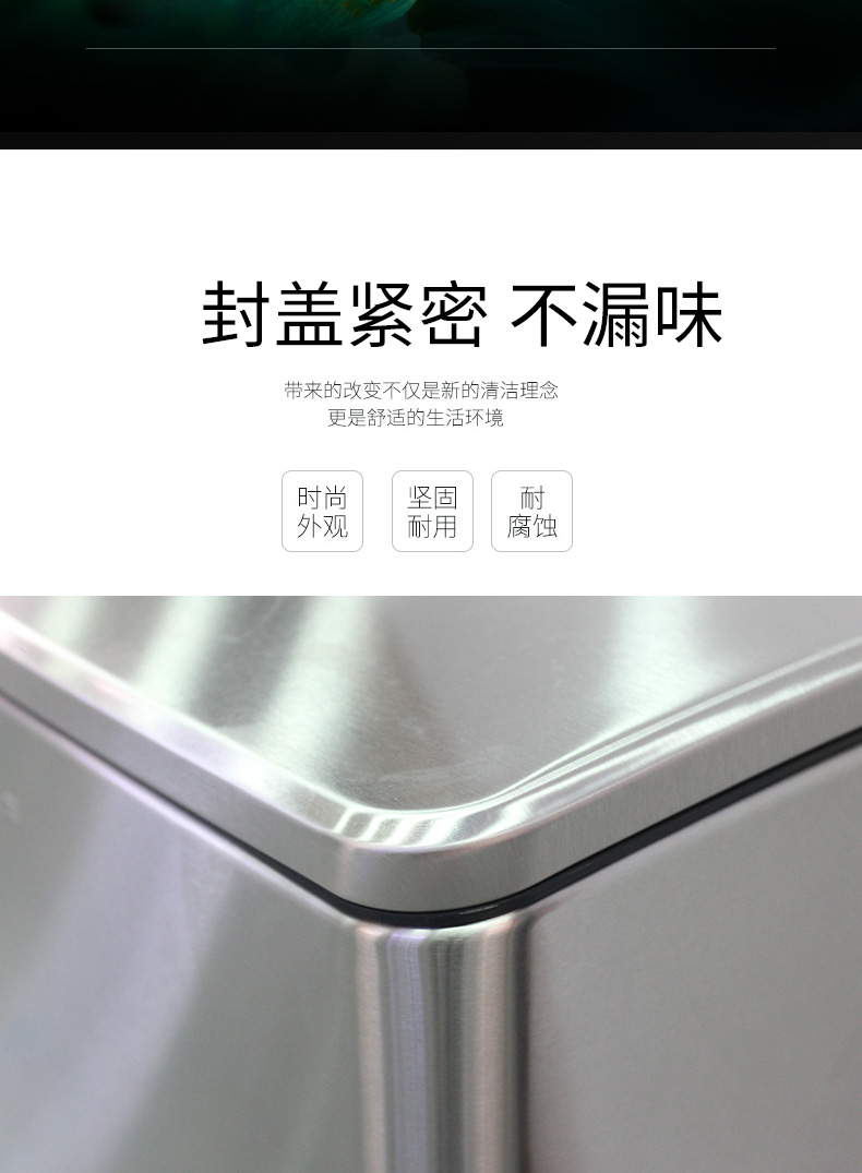 南方GNF不锈钢脚踏垃圾桶 40L家用卫生间厨房客厅脚踩静音缓冲桶大容量