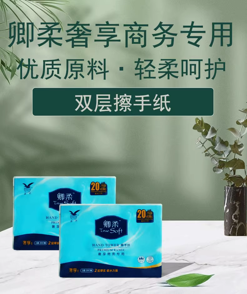 卿柔双层擦手纸酒店专用厕所卫生间商用卫生纸巾加厚商用抽取式