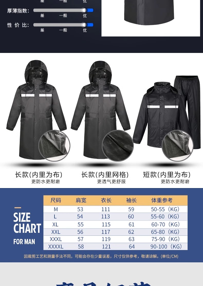 防暴雨保安劳保物业雨衣长款全身连体男反光双层防水加厚外套雨衣