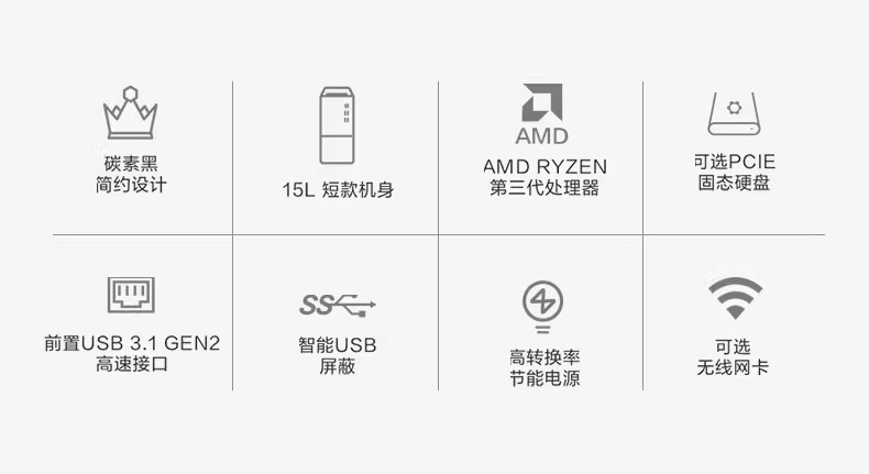 Ienovo联想启天M530 AMD商用办公电脑台式机全套高配整机小主机1.95英寸